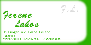 ferenc lakos business card
